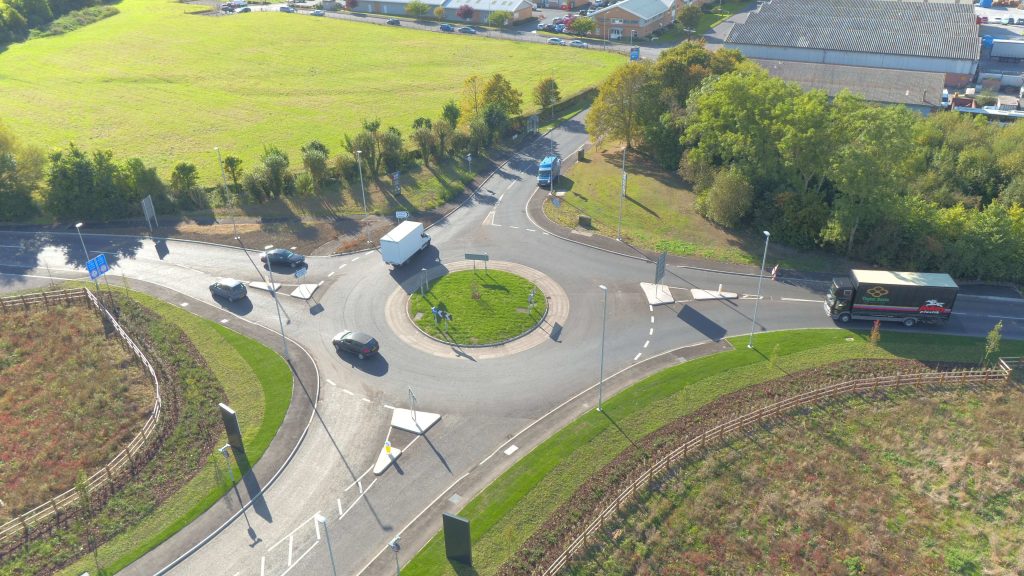 New Roundabout At Entrance To Site